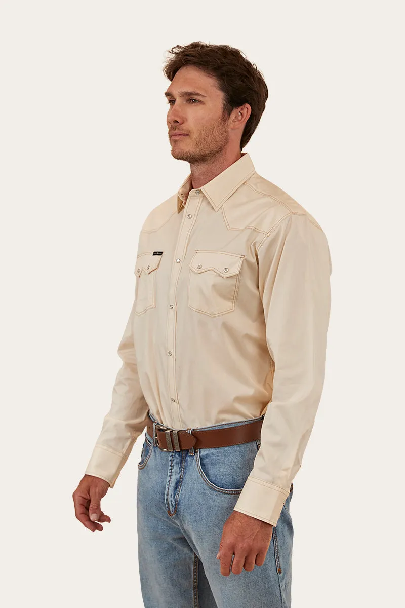 Mapleton Mens Western Shirt - Off White