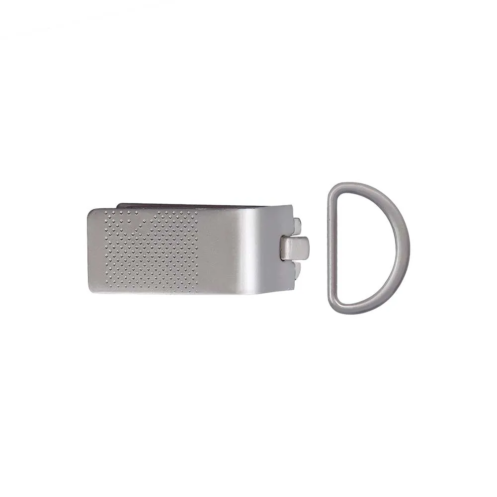 Matte Silver Finish Openable Metal Clip Accessory with D Ring