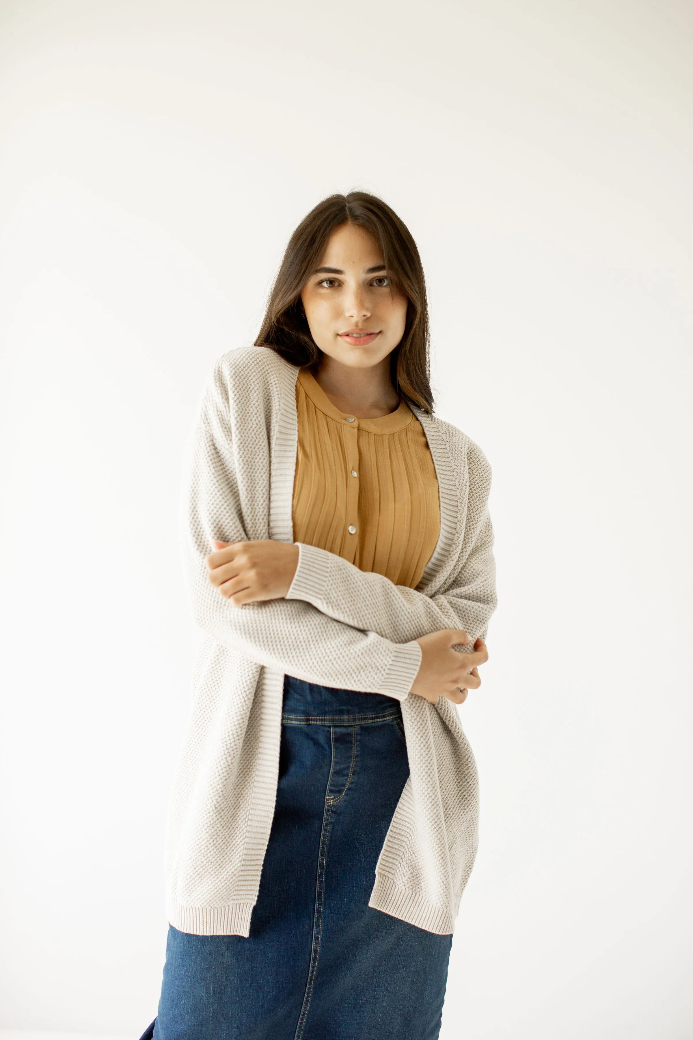 'Mattie' 100% Cotton Textured Cardigan