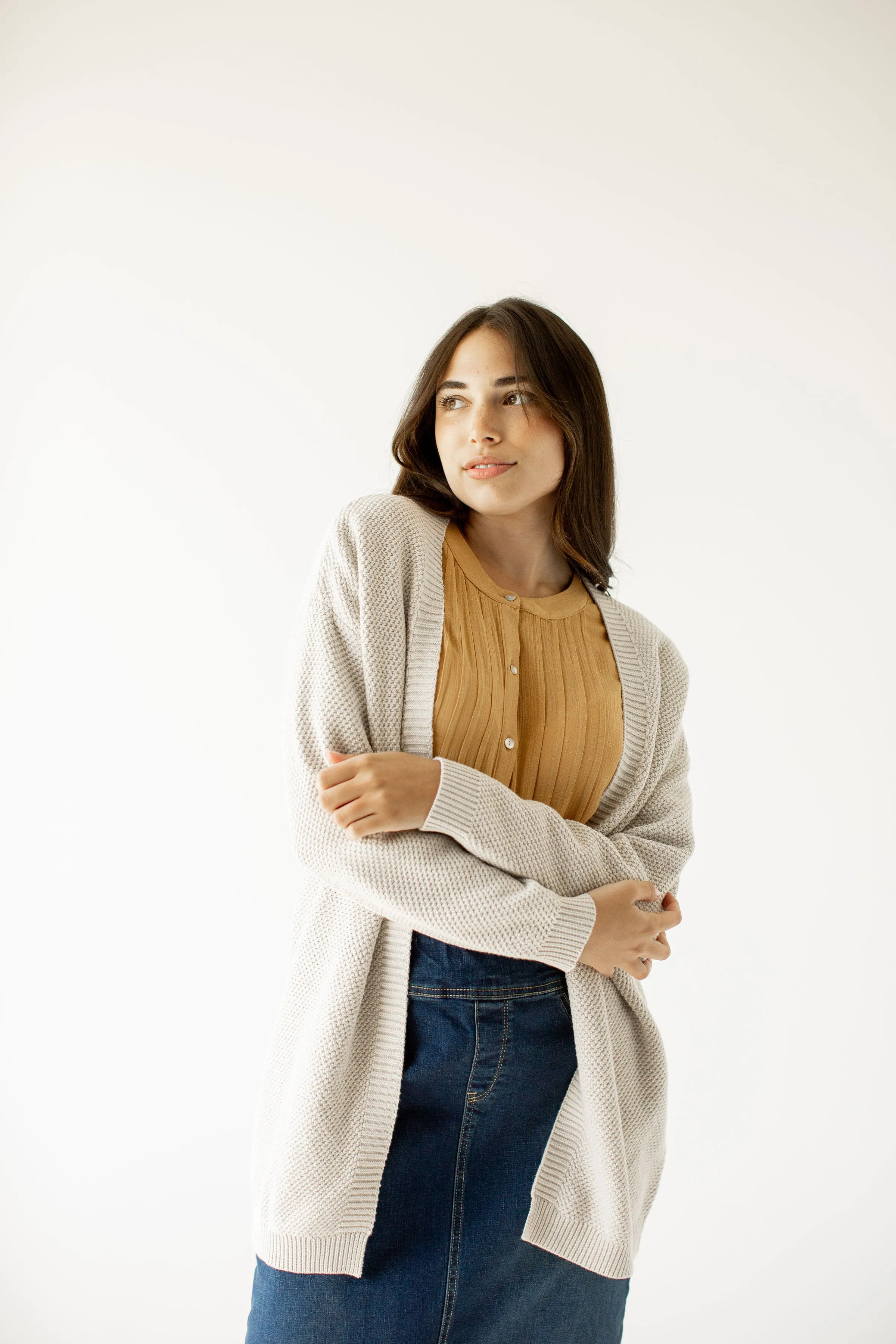 'Mattie' 100% Cotton Textured Cardigan