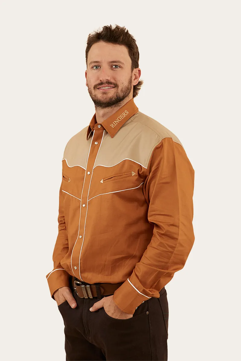 McGraw Mens Western Shirt - Toffee/Dark Sand