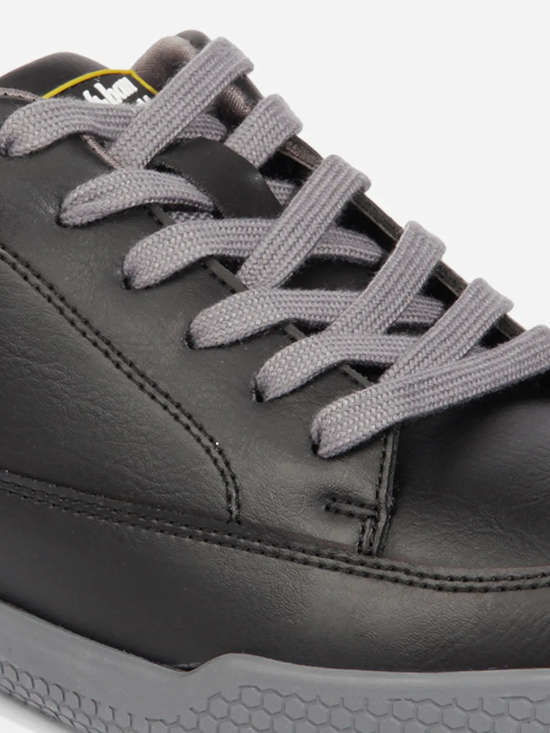 Men's Black Textured Leather Sneaker (ID3096)