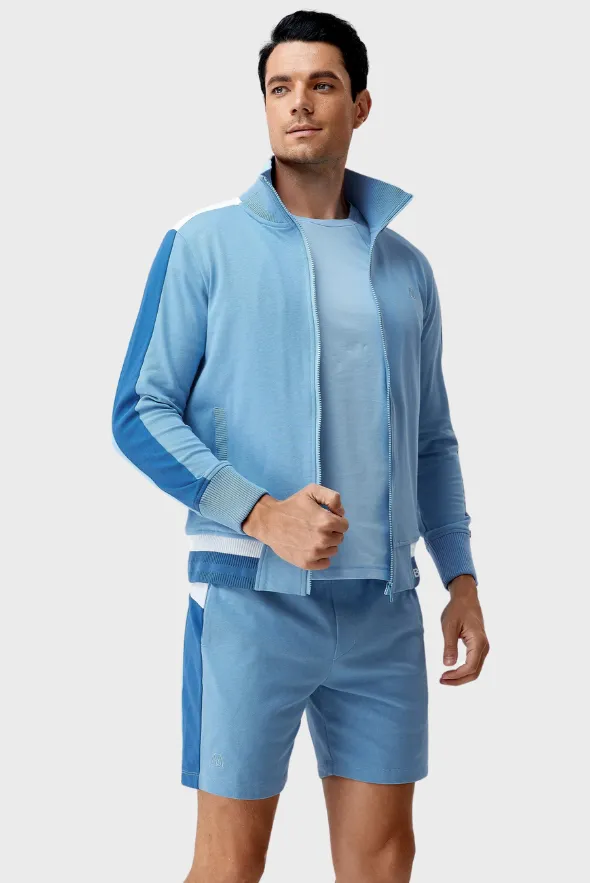 Men’s Two-Tone Full-Zip Cotton Tracksuit Jacket