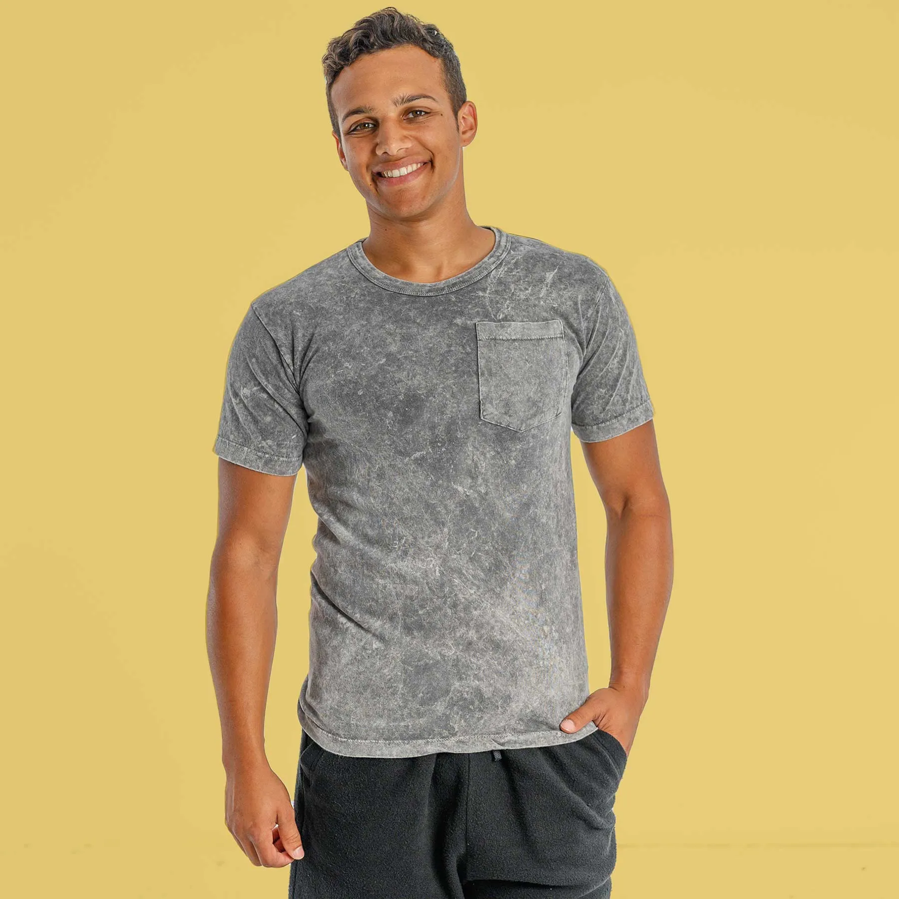 MONTECITO 100% Organic Cotton Pocket T-Shirt (Grown & Made in USA) (Elastic-free, Latex-free) (Unisex)