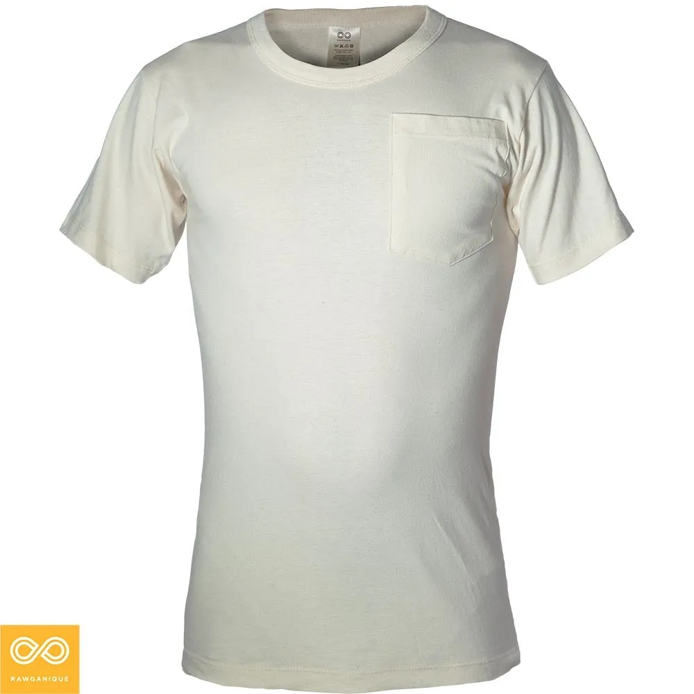 MONTECITO 100% Organic Cotton Pocket T-Shirt (Grown & Made in USA) (Elastic-free, Latex-free) (Unisex)