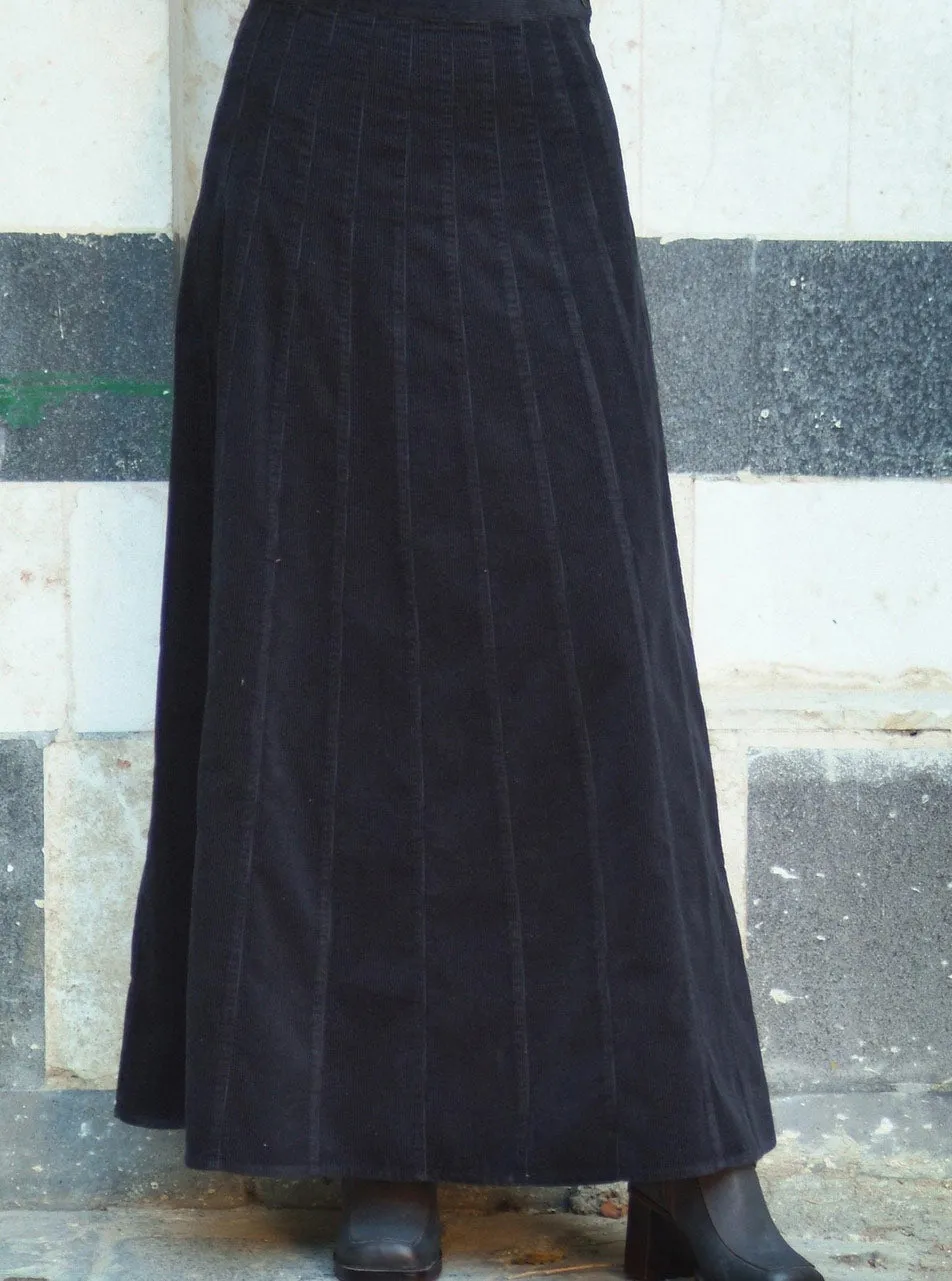 Multi Panel Flared Maxi Skirt