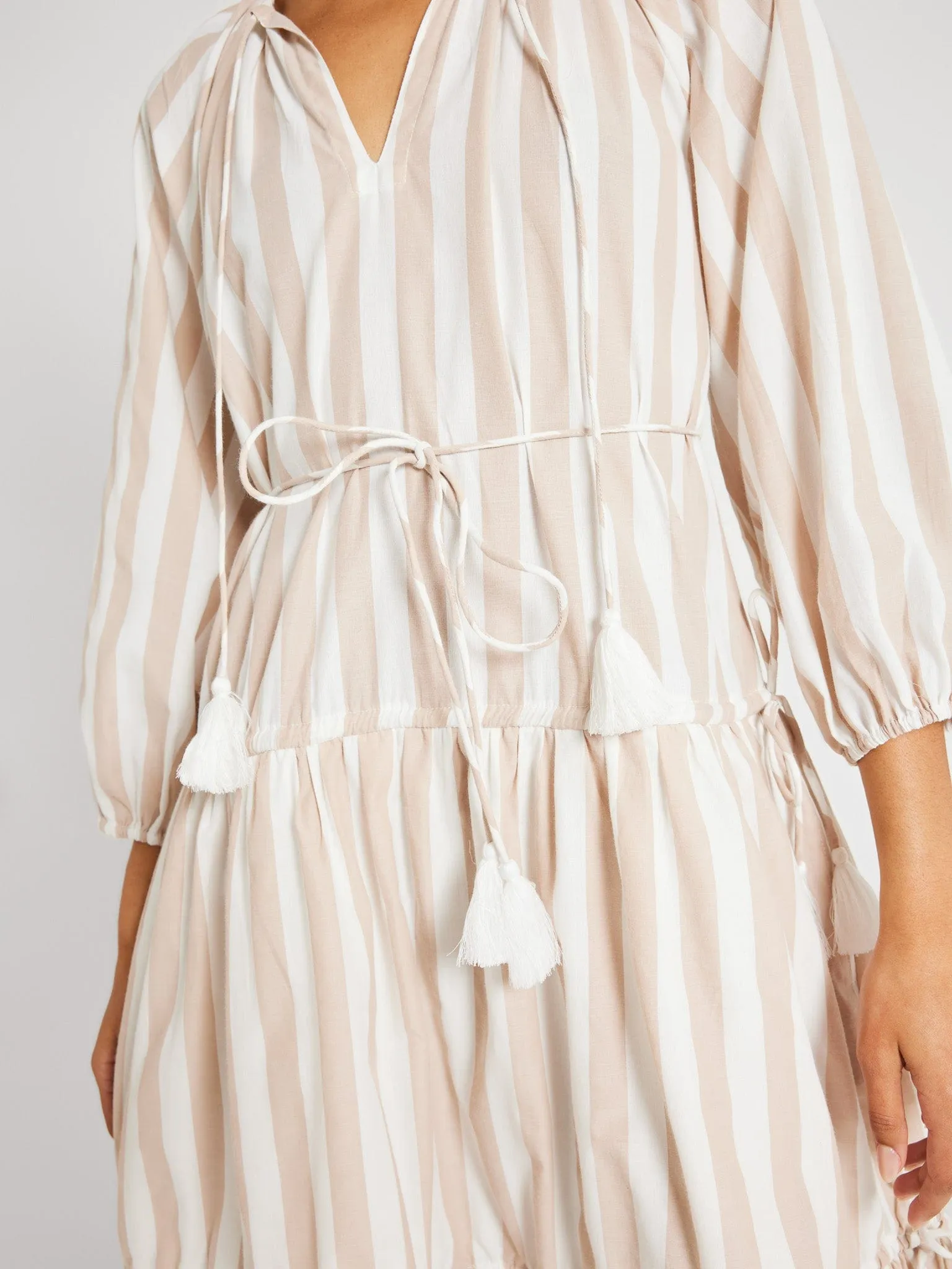 Natalia Dress in Cappuccino Stripe