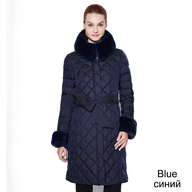 New Arrival Fashion Coats Quilted Collared Fur Casual Sweater Warm Coat Cotton Women Clothes