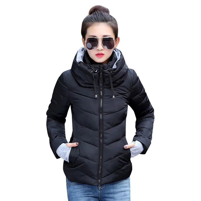 New Arrival Fashion Coats Women Winter Sweater Collared Coat Hooded Warm Cotton Coat Women Clothes1