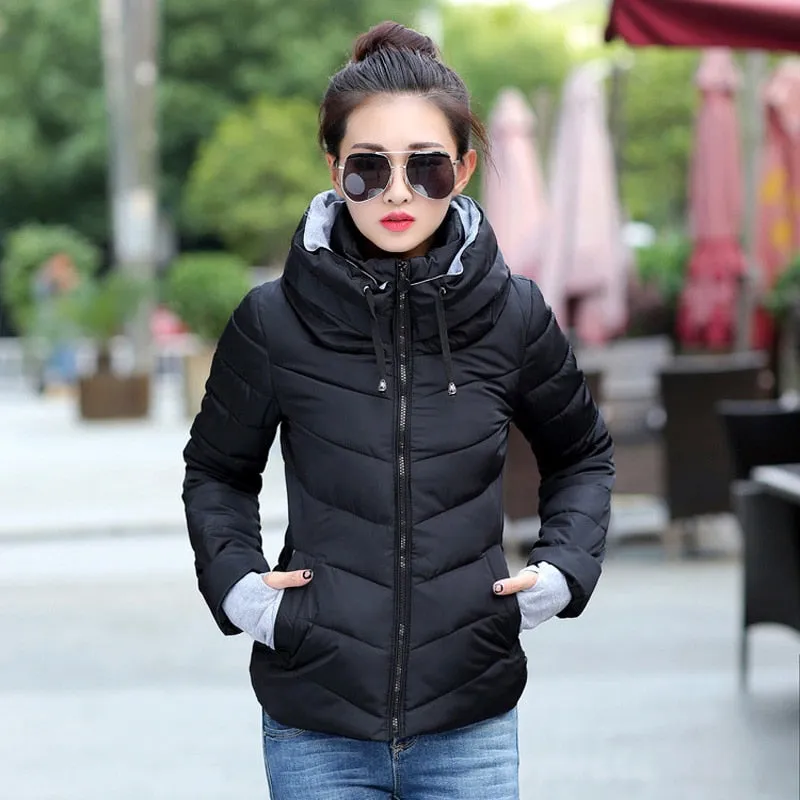 New Arrival Fashion Coats Women Winter Sweater Collared Coat Hooded Warm Cotton Coat Women Clothes1