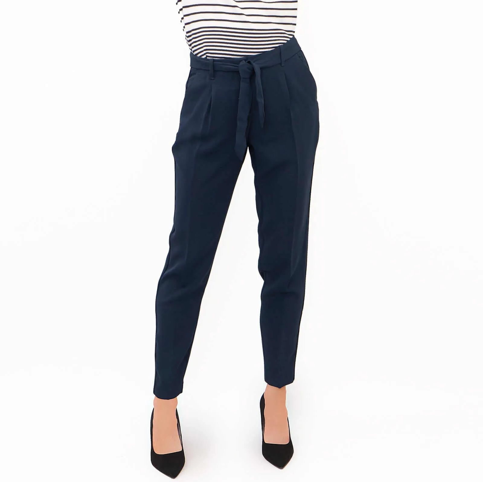 Next Navy Tapered Crop Smart Casual Trousers