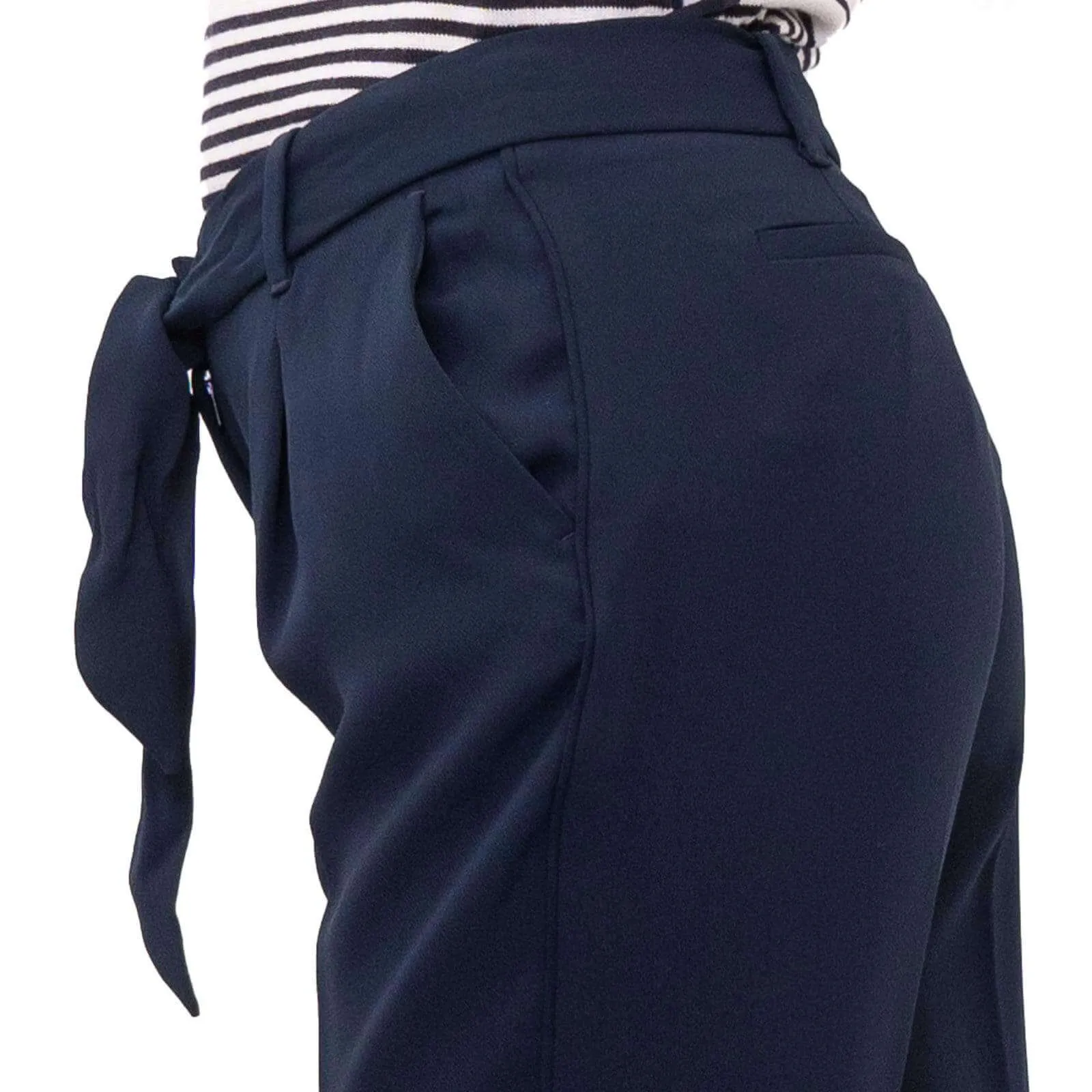 Next Navy Tapered Crop Smart Casual Trousers