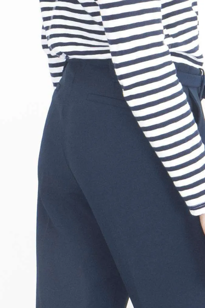 Next Navy Tapered Crop Smart Casual Trousers