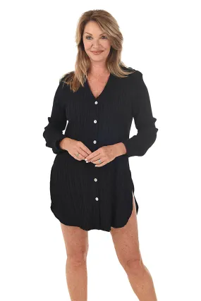 Oaxaca Button-Front Shirt Cover-Up