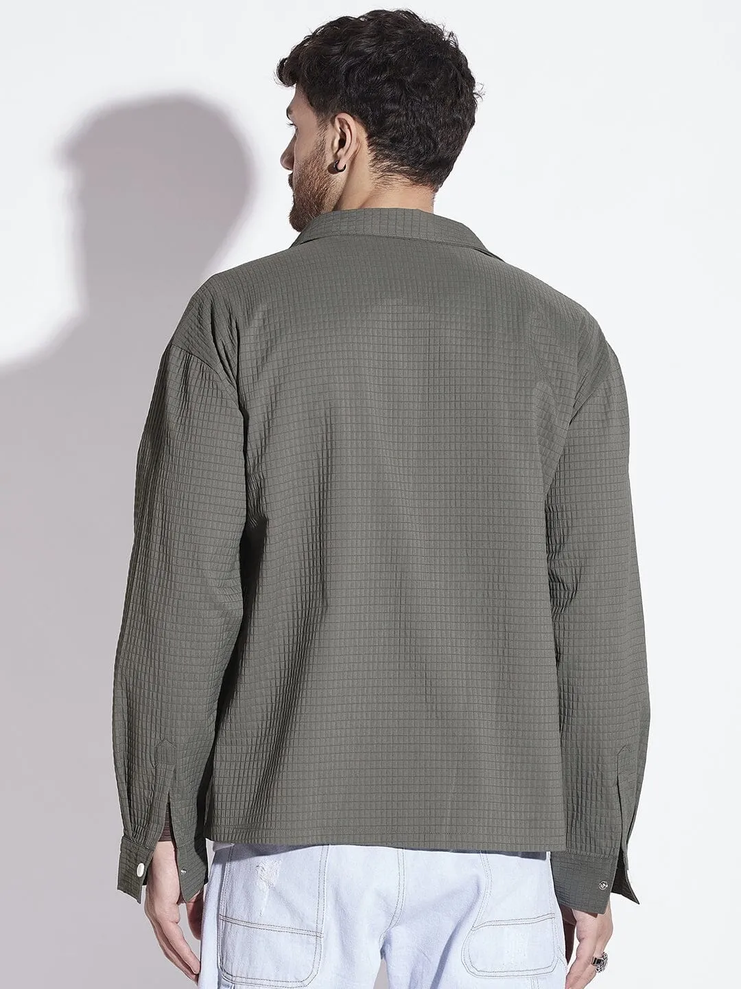 Olive Textured OverShirt