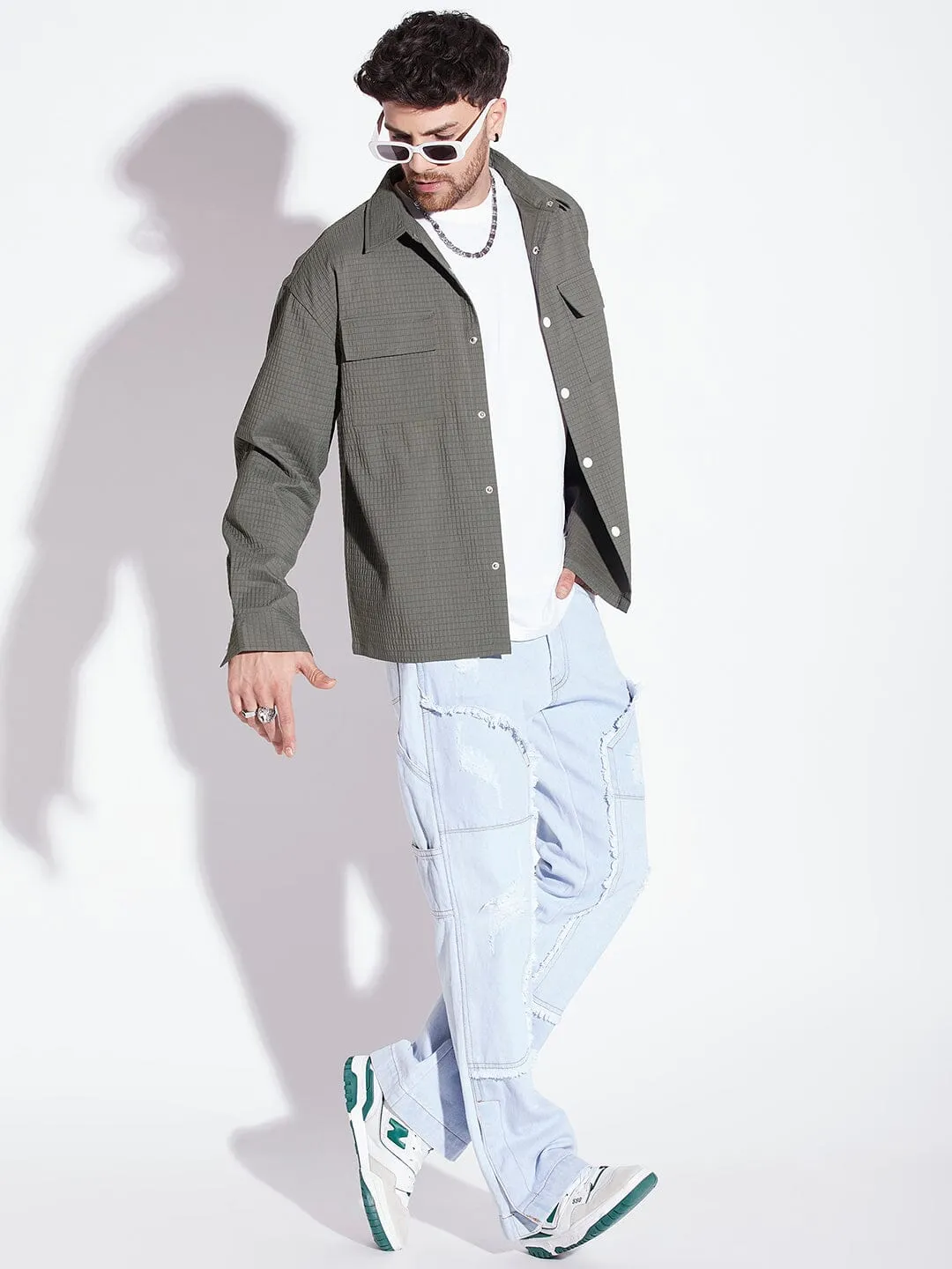 Olive Textured OverShirt