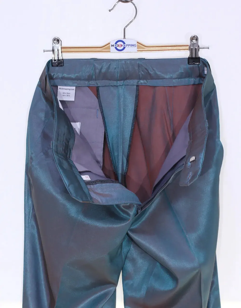 Orange And Light Sea Green Two Tone Trouser