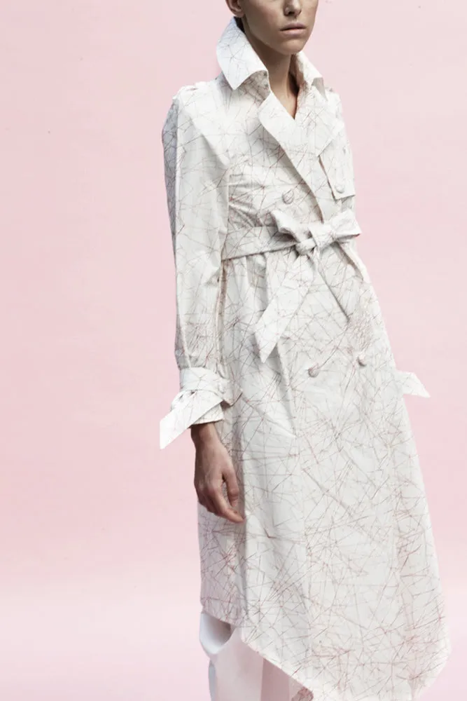 Origami Cotton Trench Coat / Print