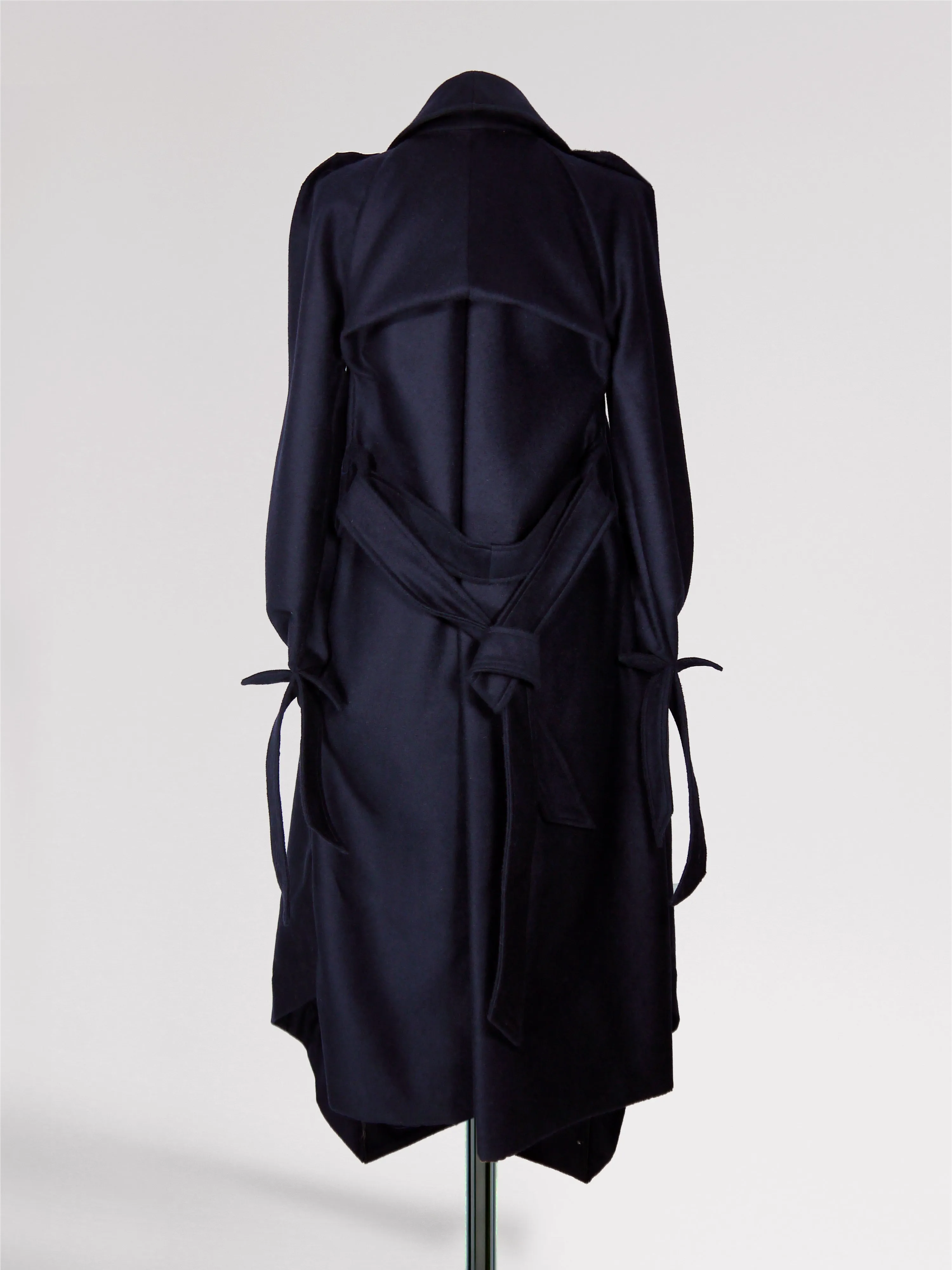 Origami Wool Trench Coat / Navy