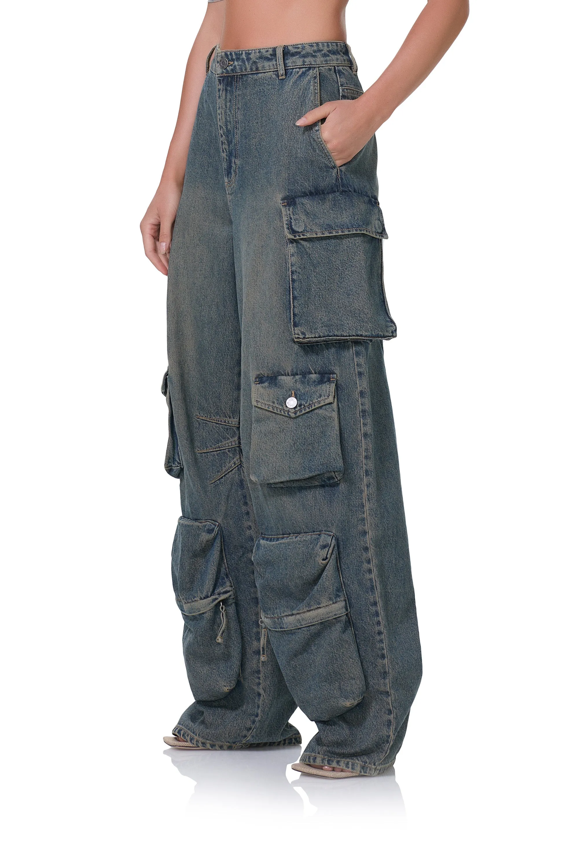 Parker Baggy Cargo Pant - Tinted Grunge Wash