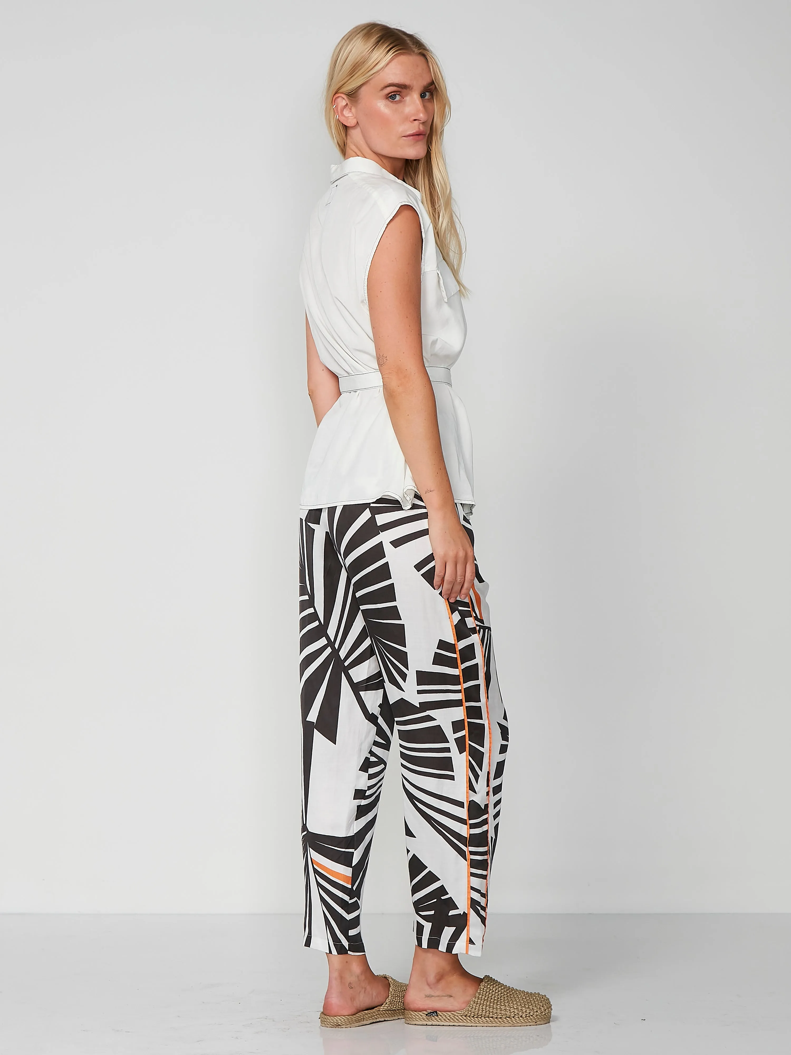 PENNY patterned trousers 7/8 - Black mix