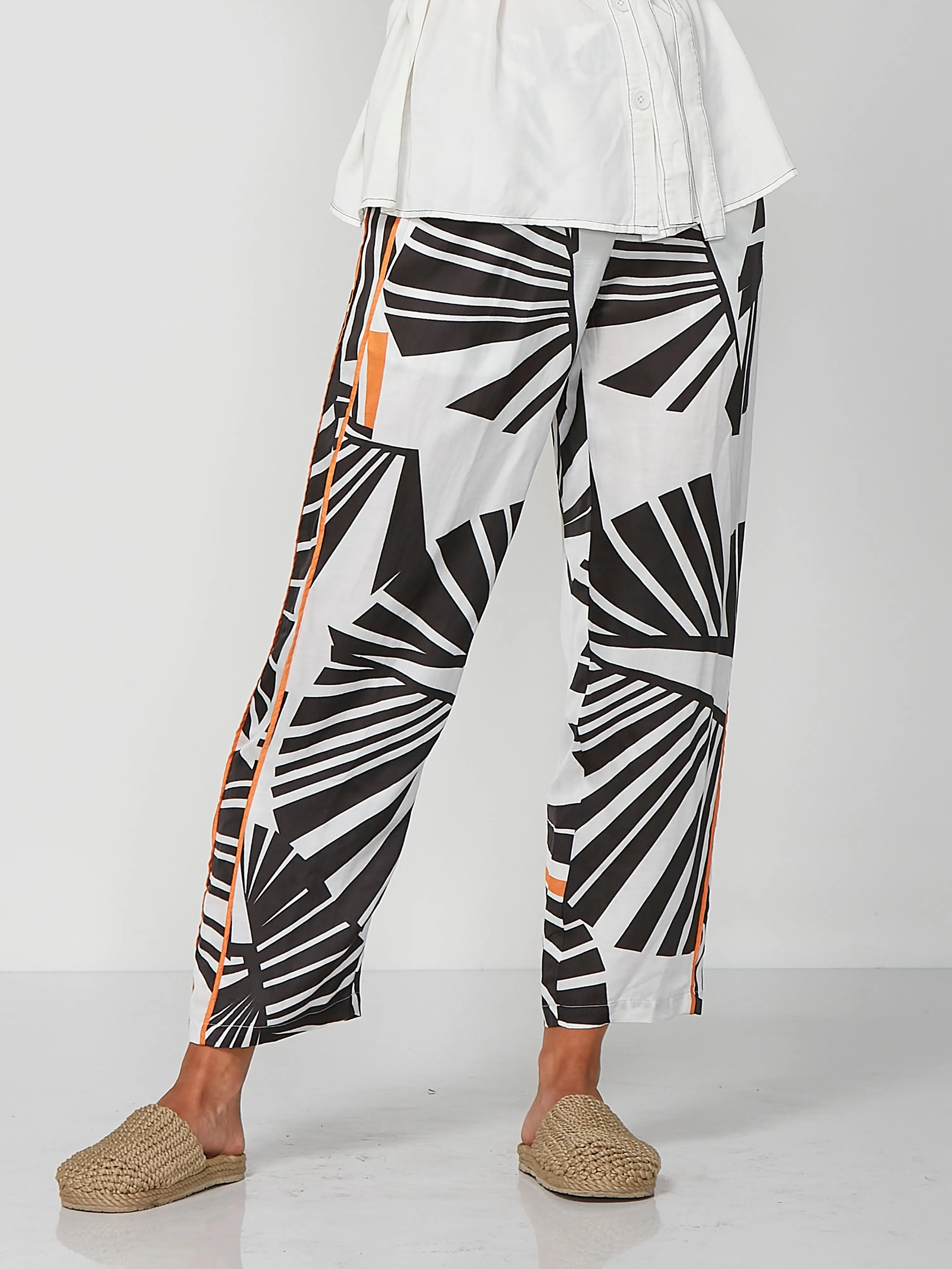 PENNY patterned trousers 7/8 - Black mix