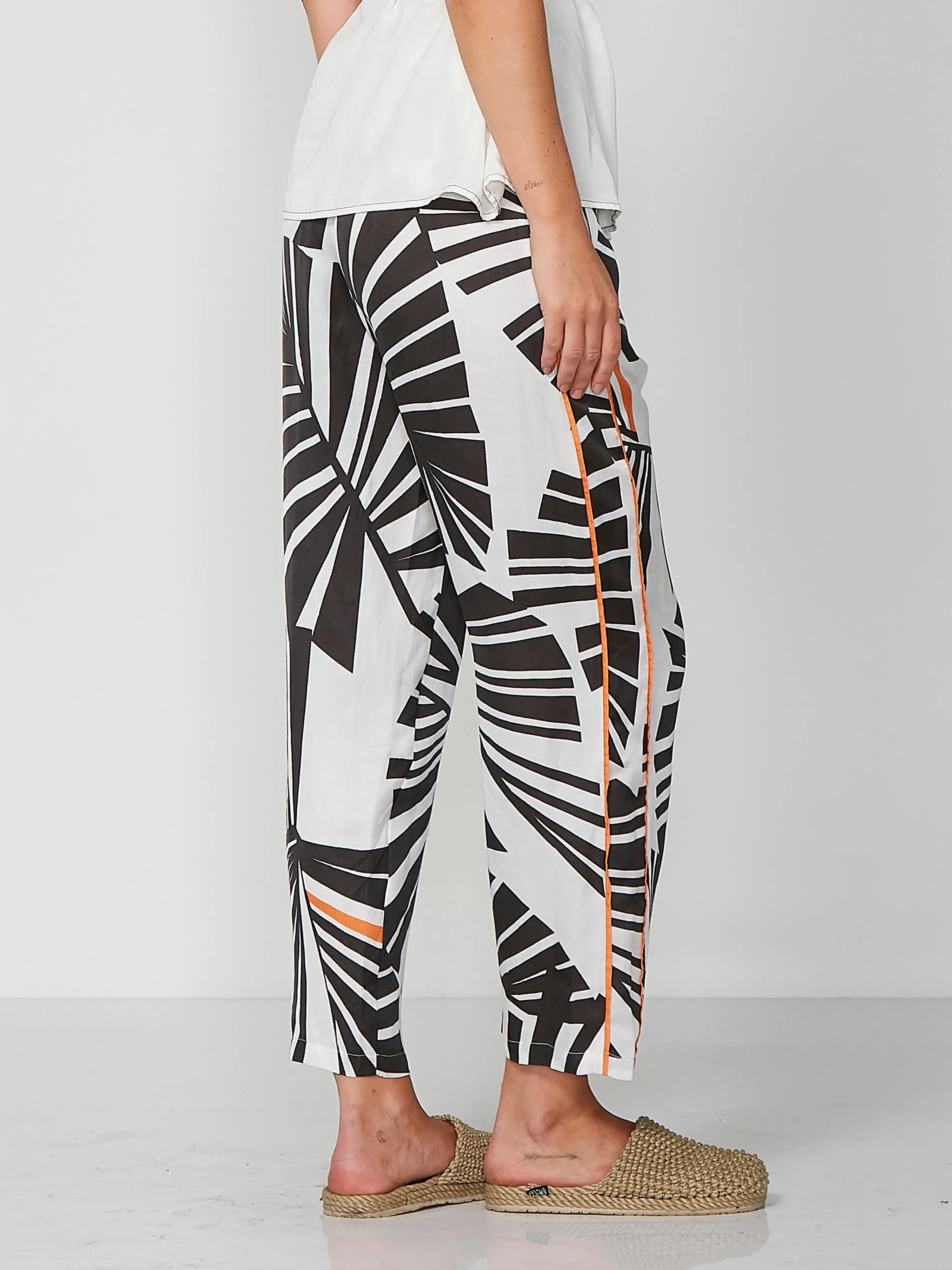 PENNY patterned trousers 7/8 - Black mix