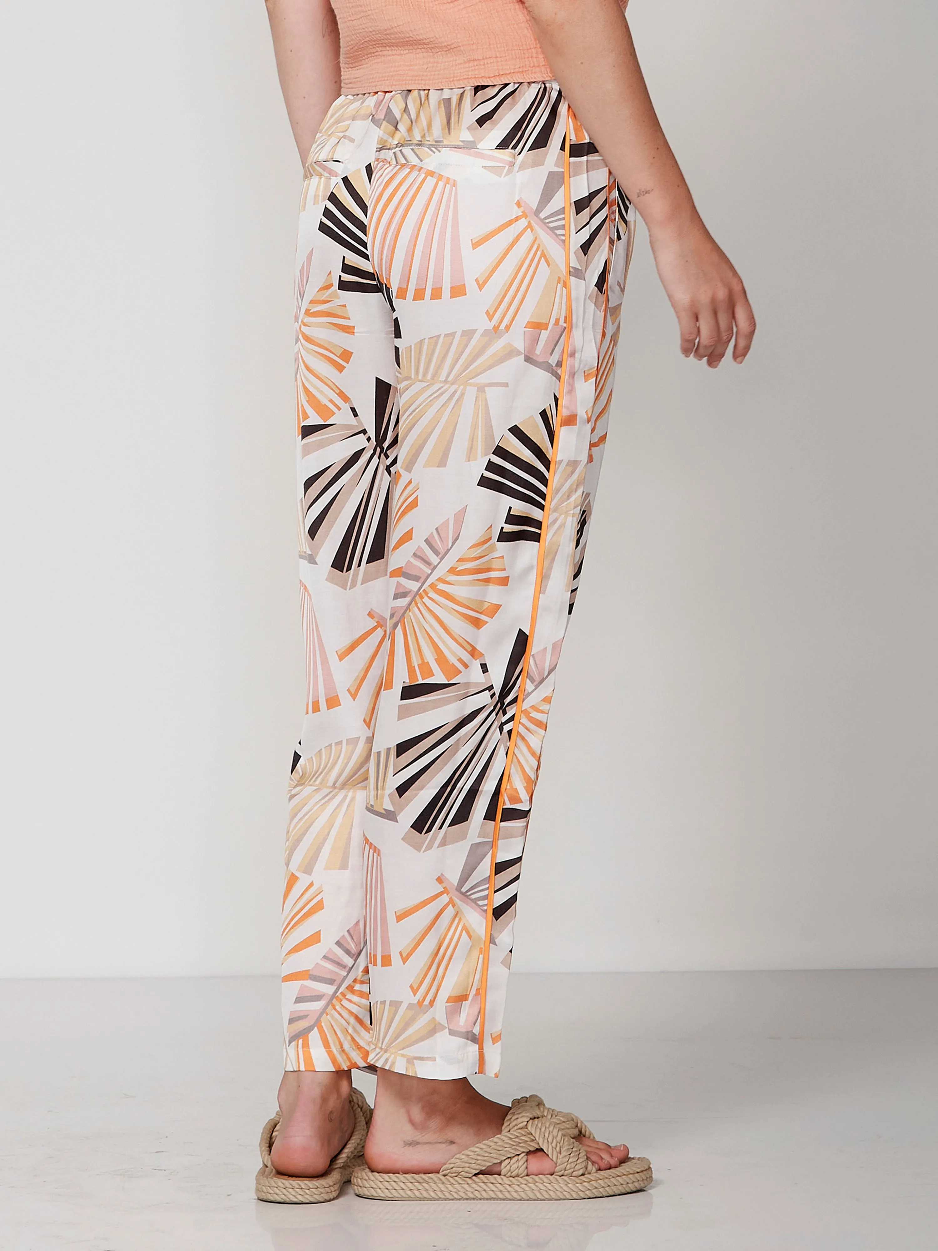 PENNY patterned trousers 7/8 - Hot Orange mix