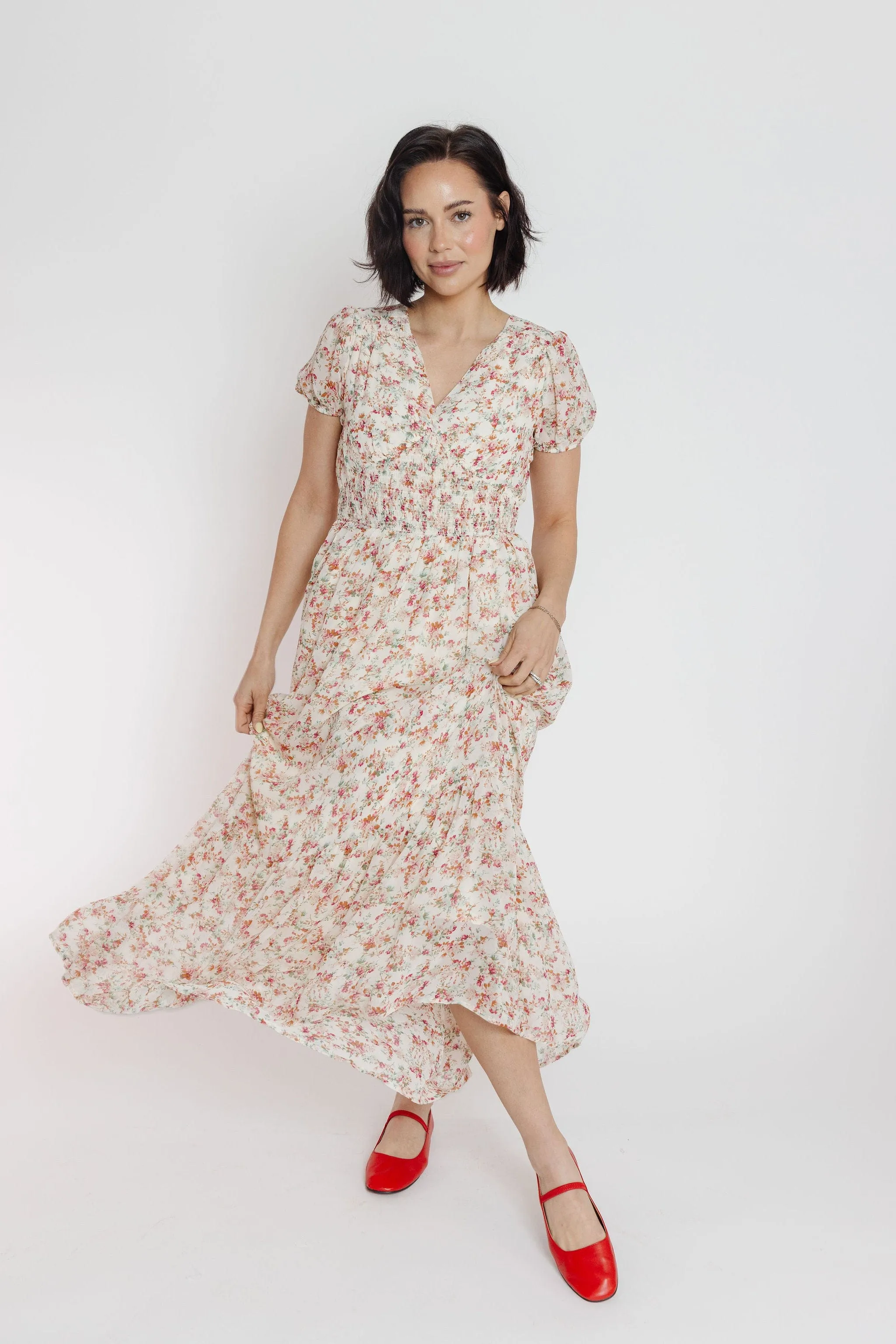 Picadilly Dress in Creme Floral