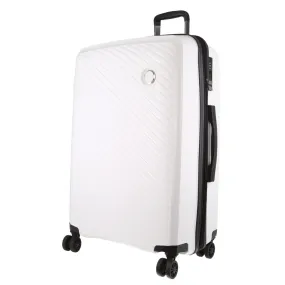 Pierre Cardin Inspired Milleni Checked Luggage Bag Travel Carry On Suitcase 75cm (124L) - White