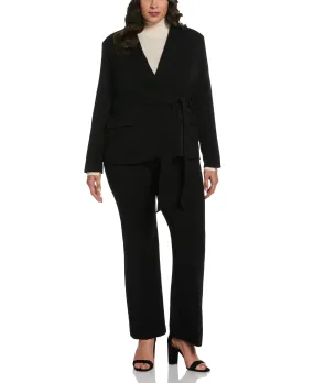 Plus Size Front Tie Wrap Suit