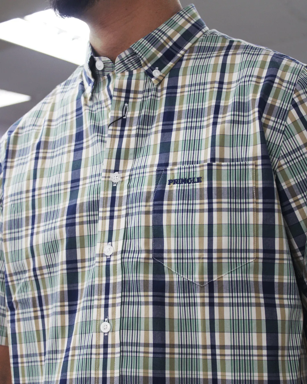 Pringle SS Green Check Shirt