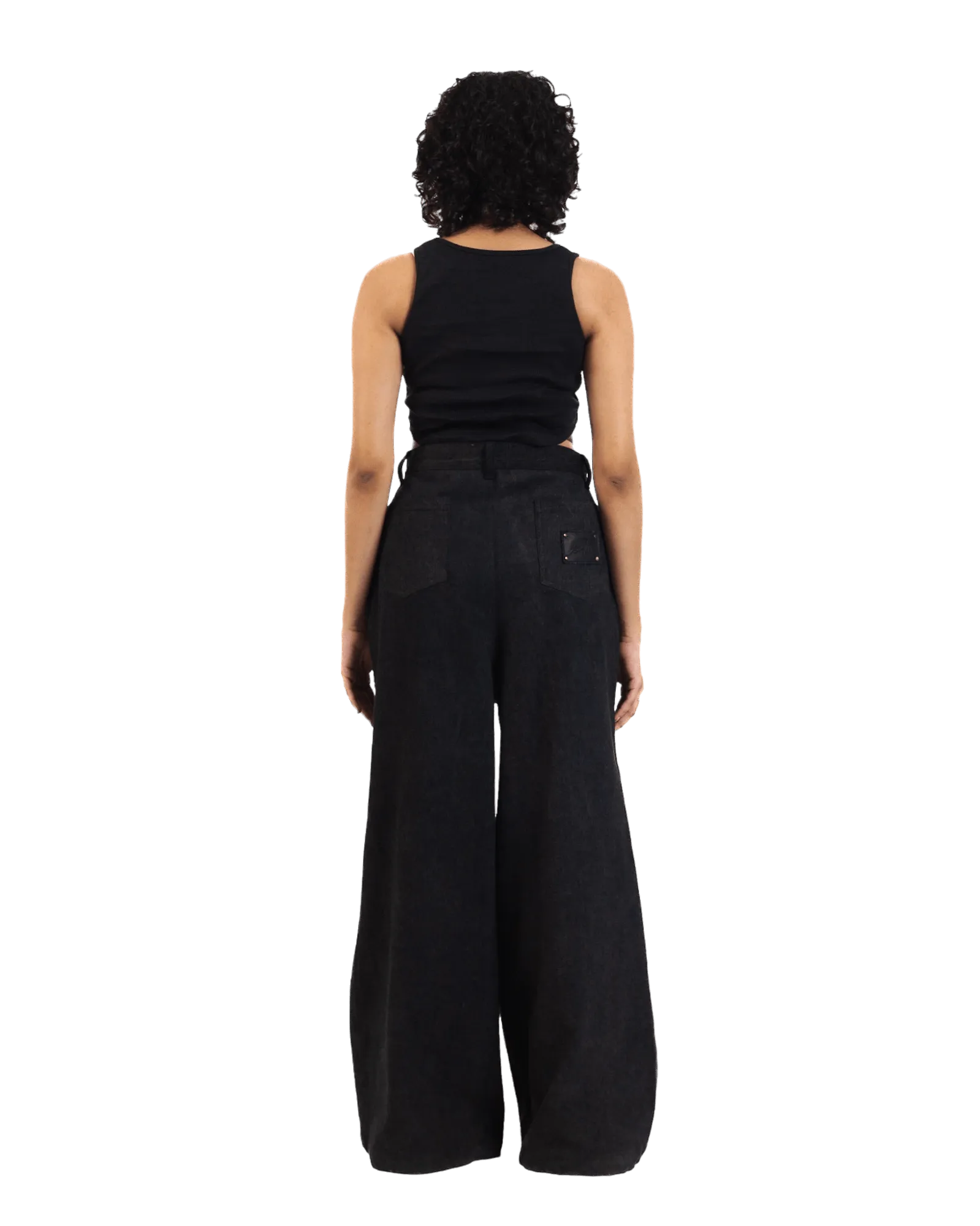 "Eclipse Elegance" Wide Flared Denim Trousers