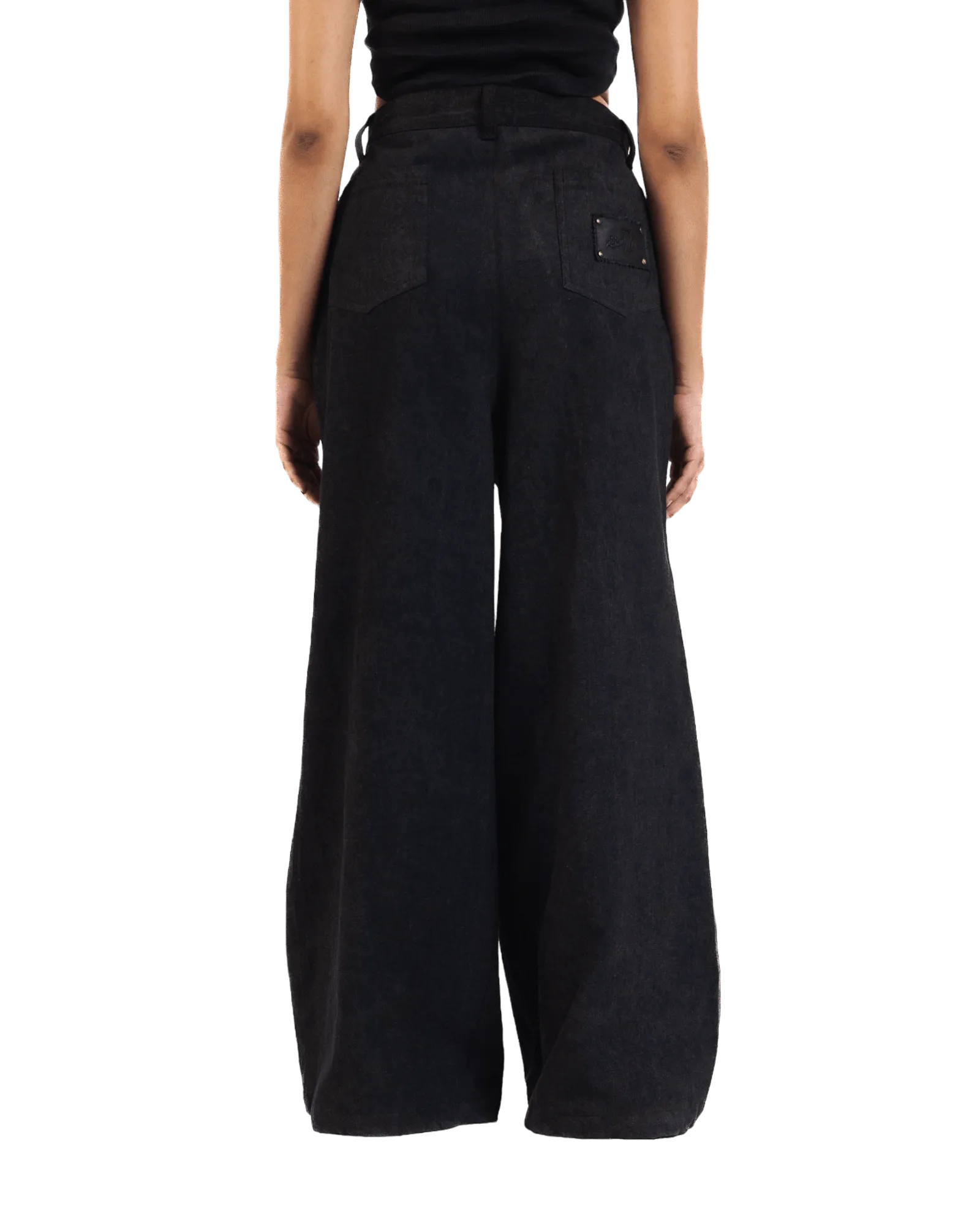 "Eclipse Elegance" Wide Flared Denim Trousers