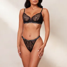 Royal Balcony Bra  - Black