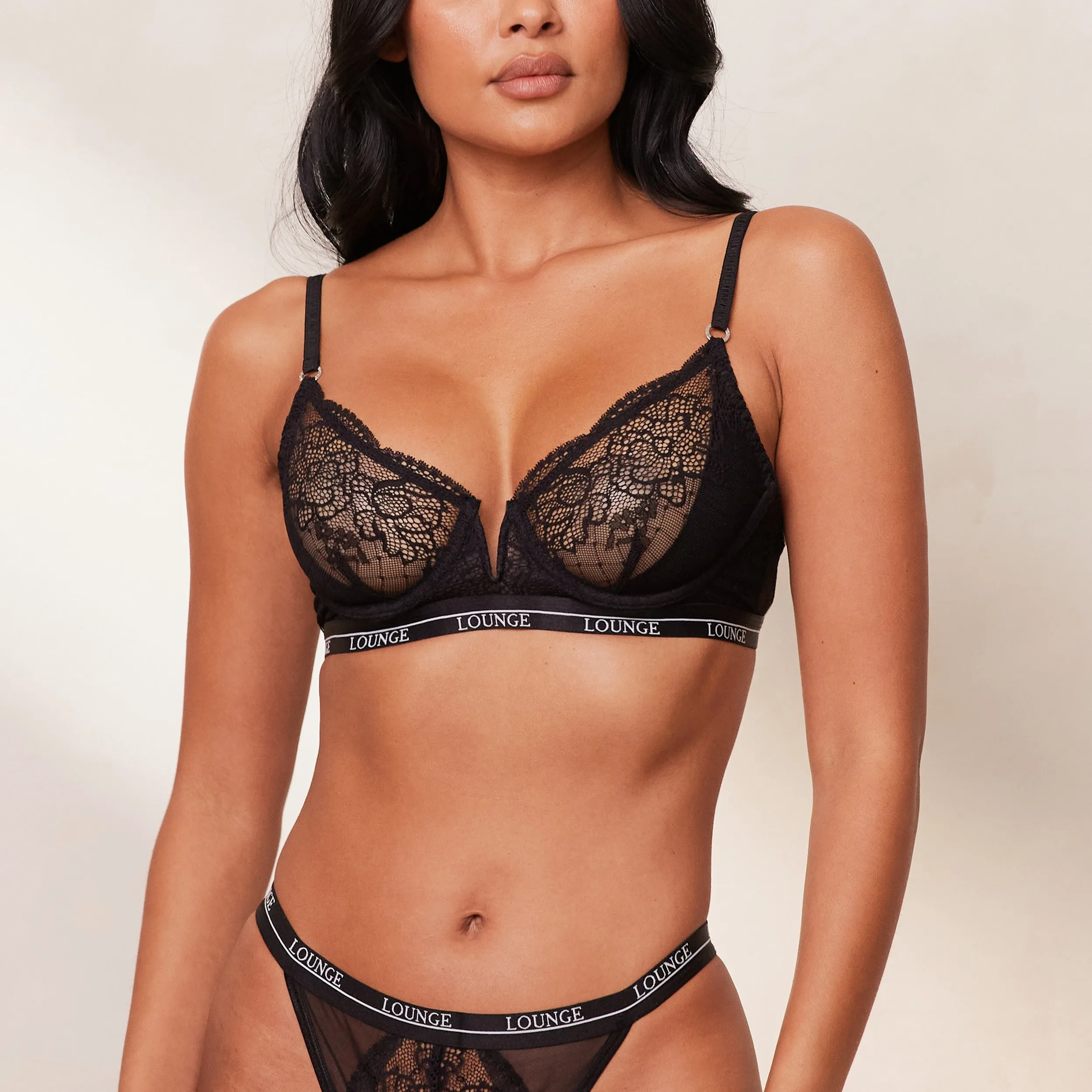 Royal Balcony Bra  - Black