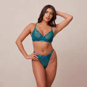 Royal Balcony Bra  - Turquoise