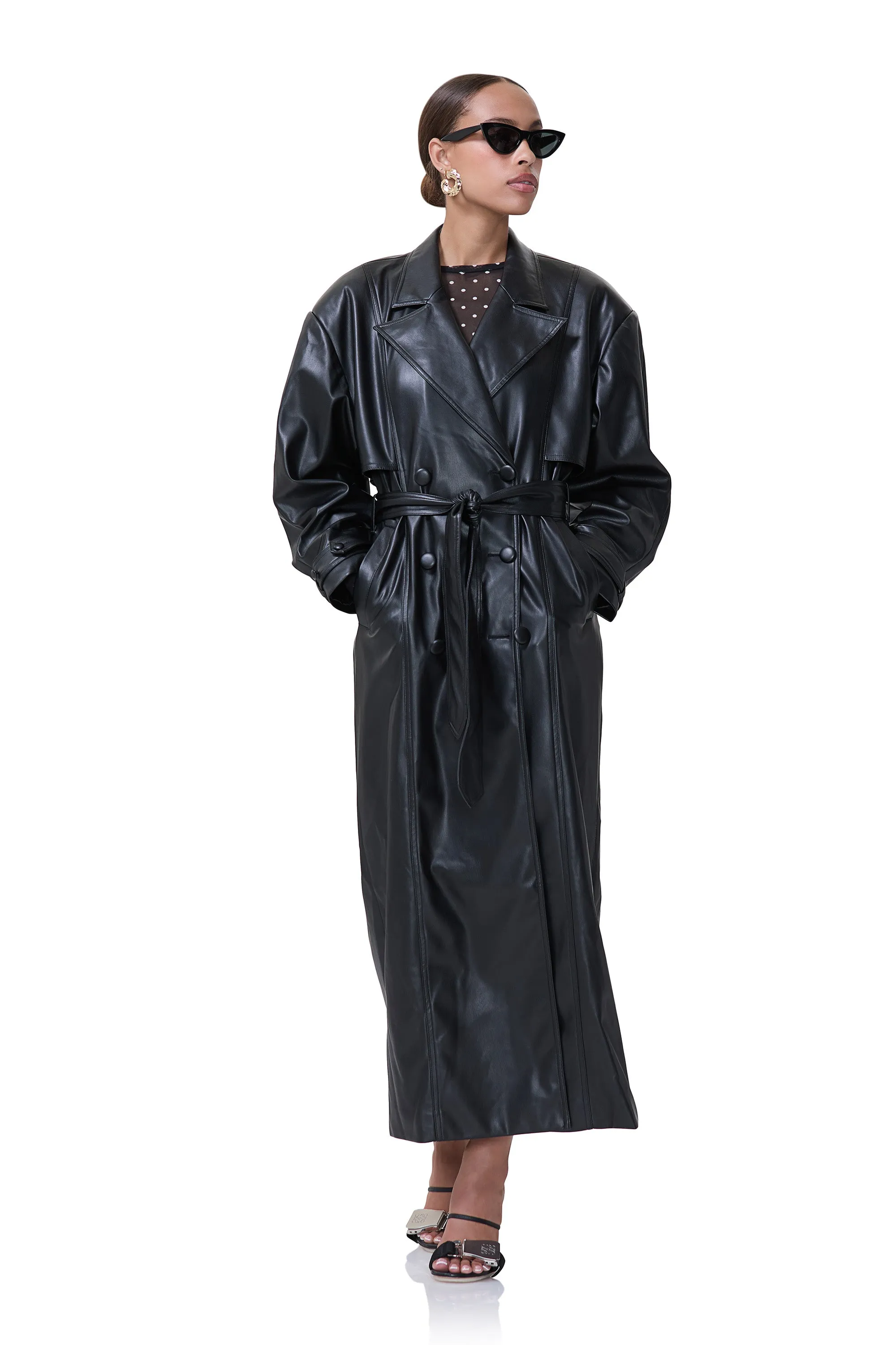 Saint Barrel Sleeve Trench Coat - Noir