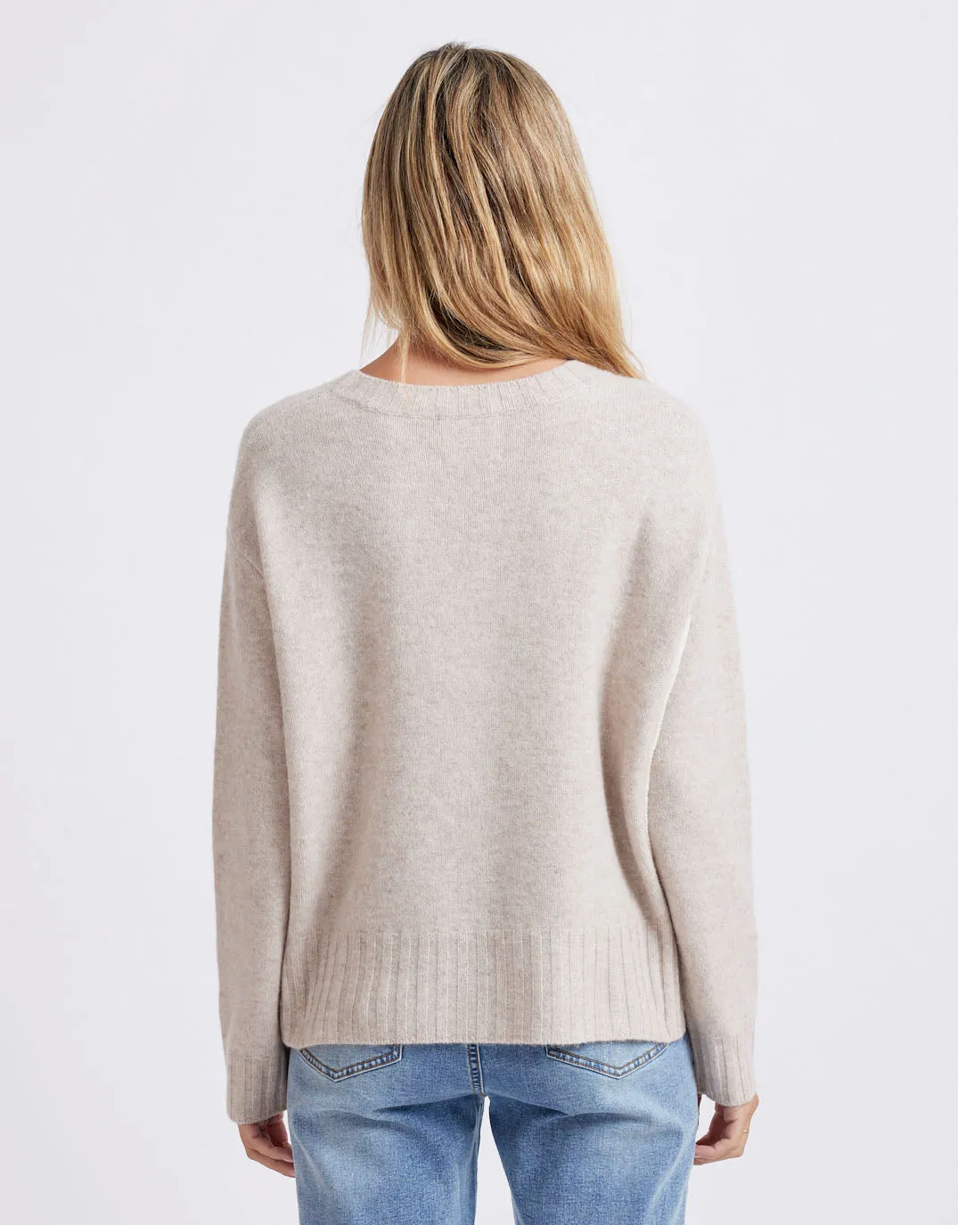 Saint-Germain Crew Knit Jumper - Oatmeal/White Stripe