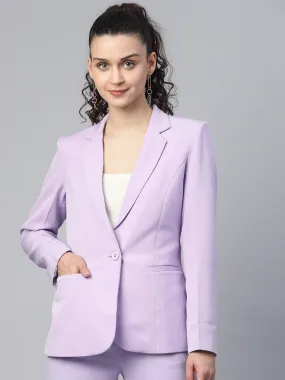 Single Button Light Weight Stretch Blazer - Lavender