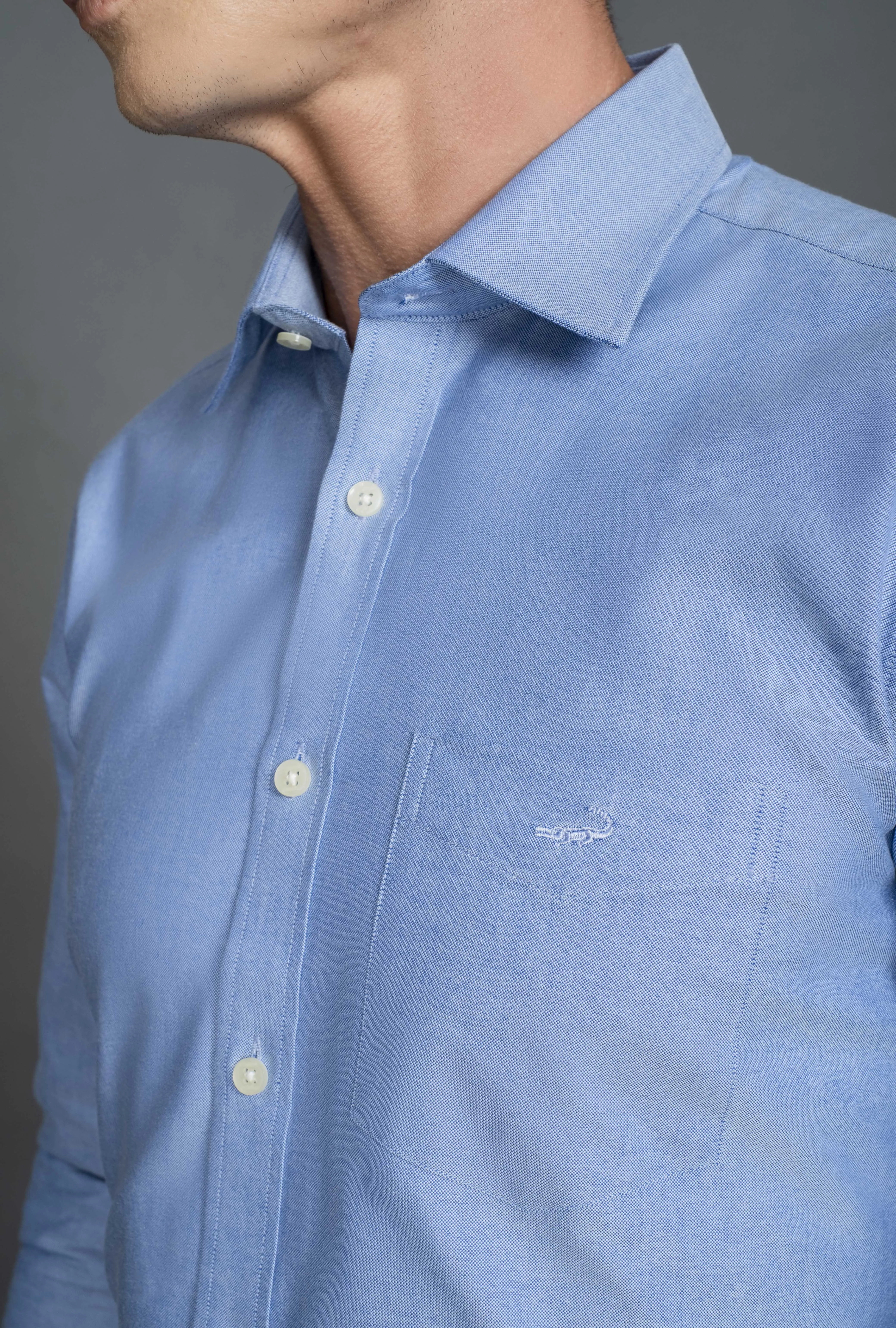 Slim Fit Long sleeves-Formal Shirts-Blue