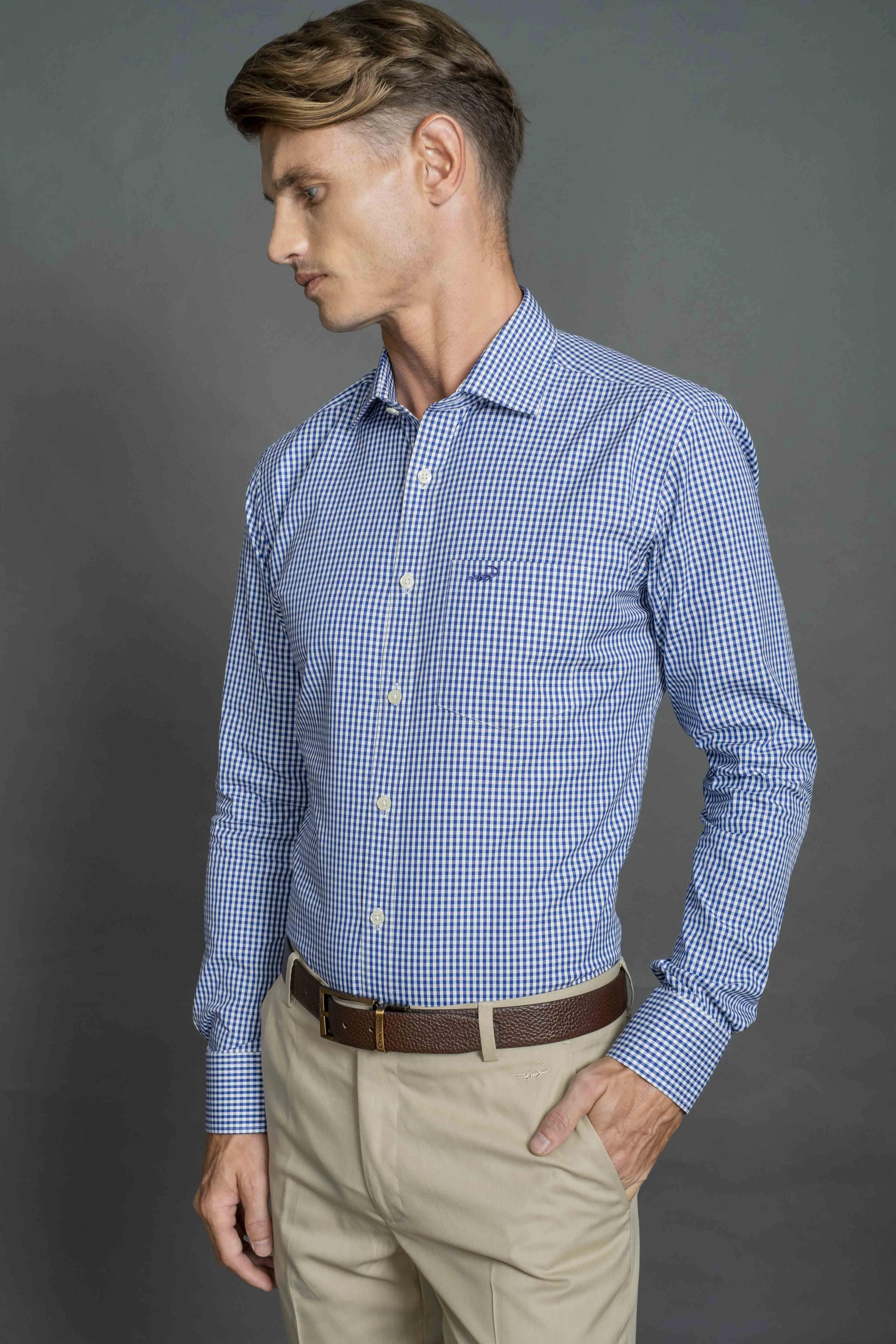 Slim Fit Long sleeves-Formal Shirts-Victoria Blue