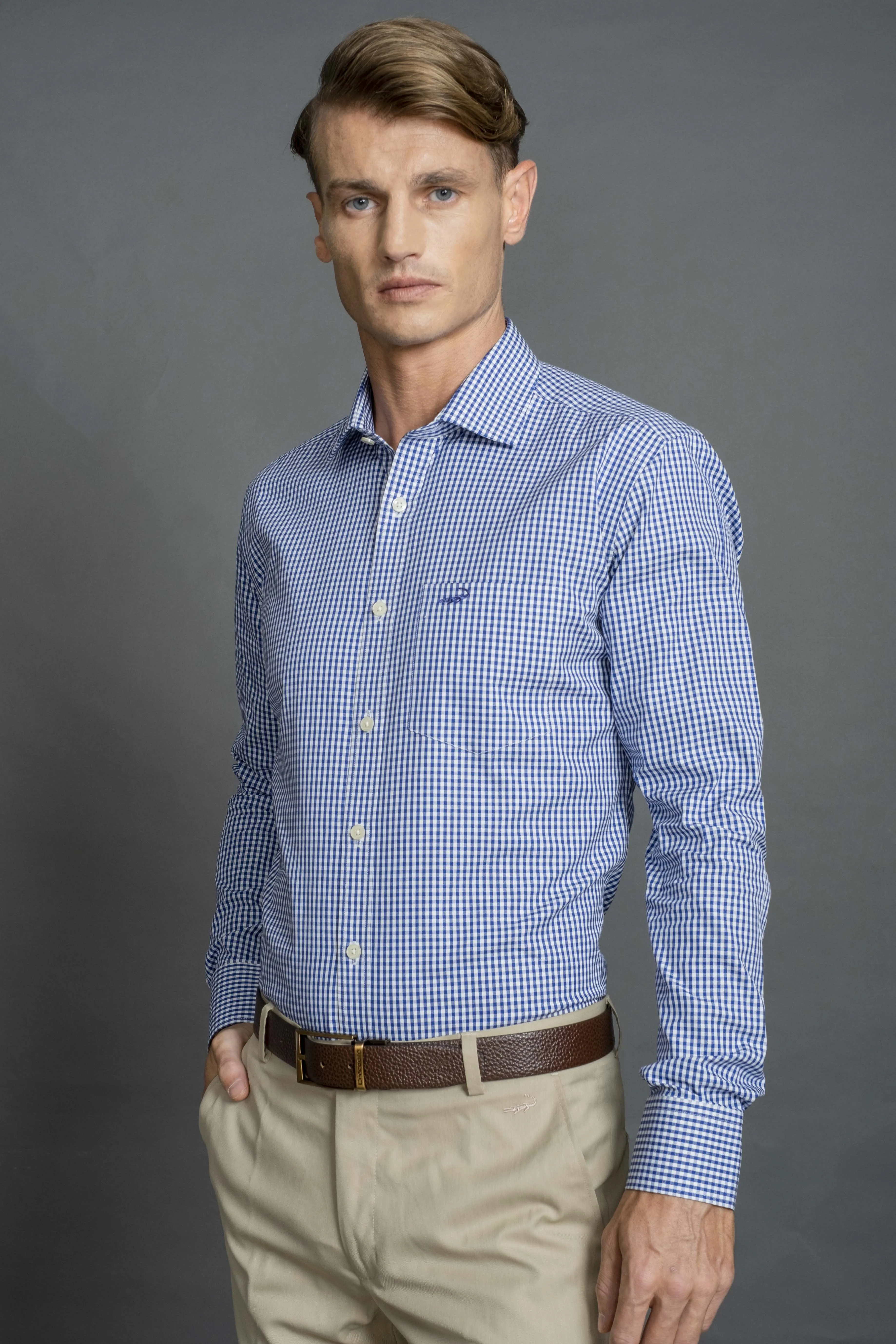 Slim Fit Long sleeves-Formal Shirts-Victoria Blue