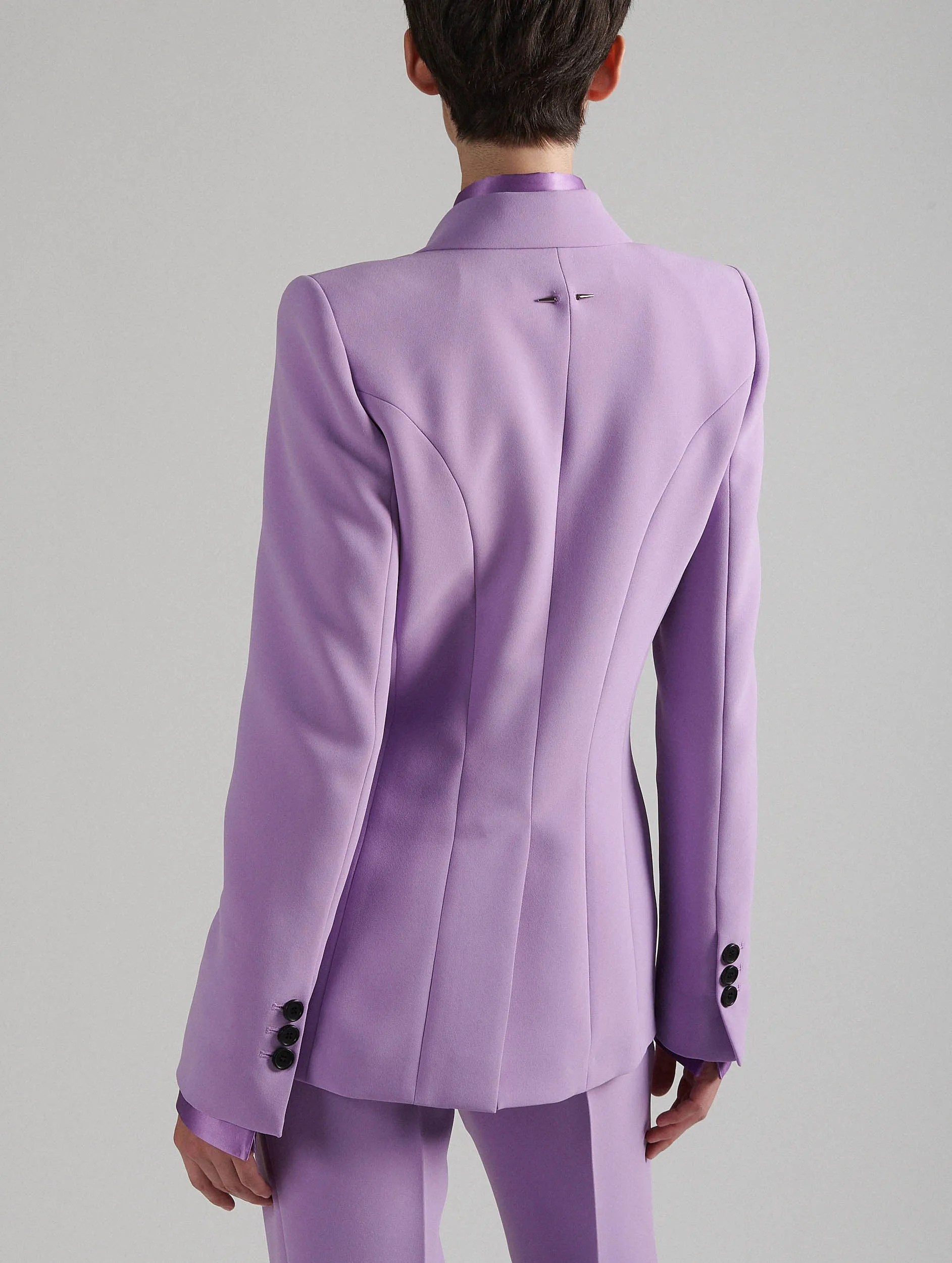 Slim-fit suit jacket in lilac crepe