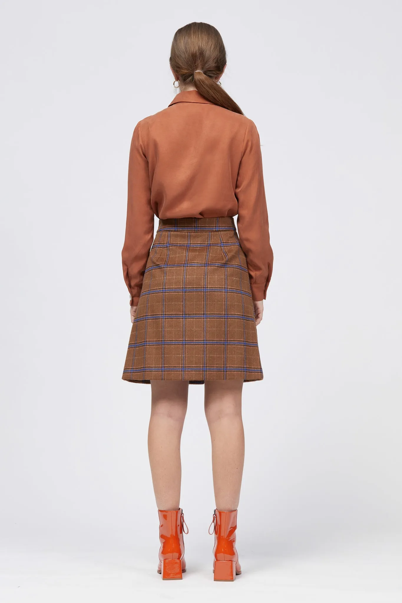 Sobota Skirt Brown/Blue Check