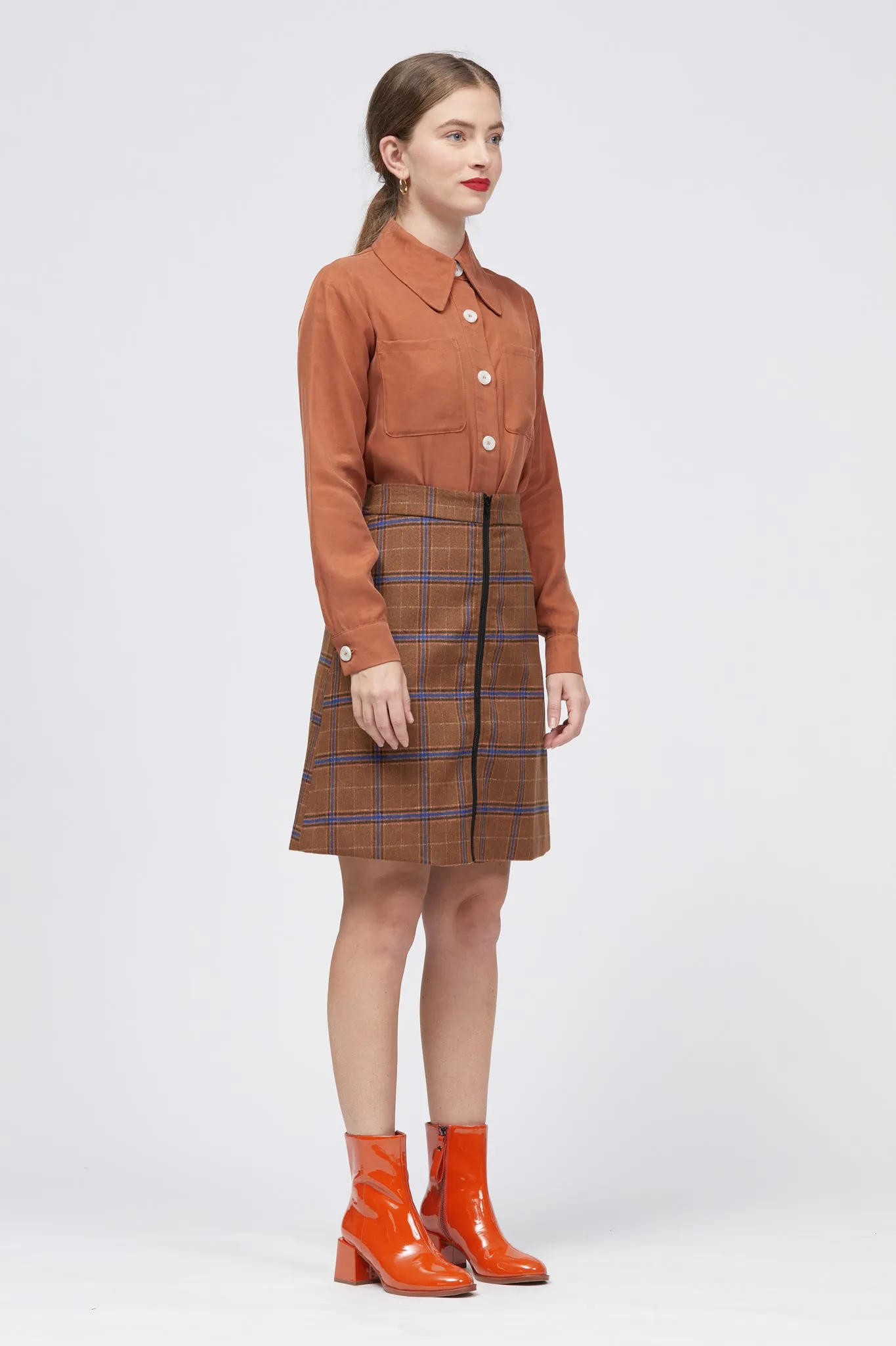 Sobota Skirt Brown/Blue Check