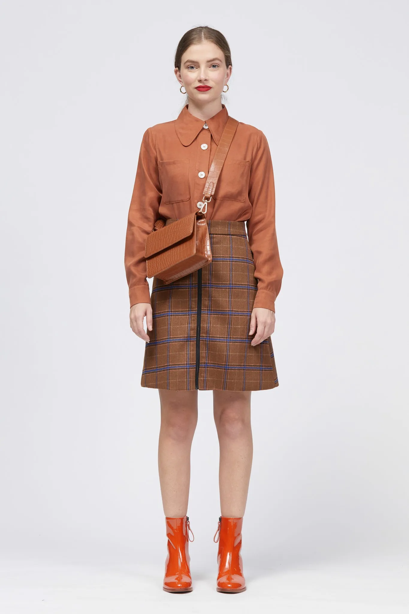 Sobota Skirt Brown/Blue Check