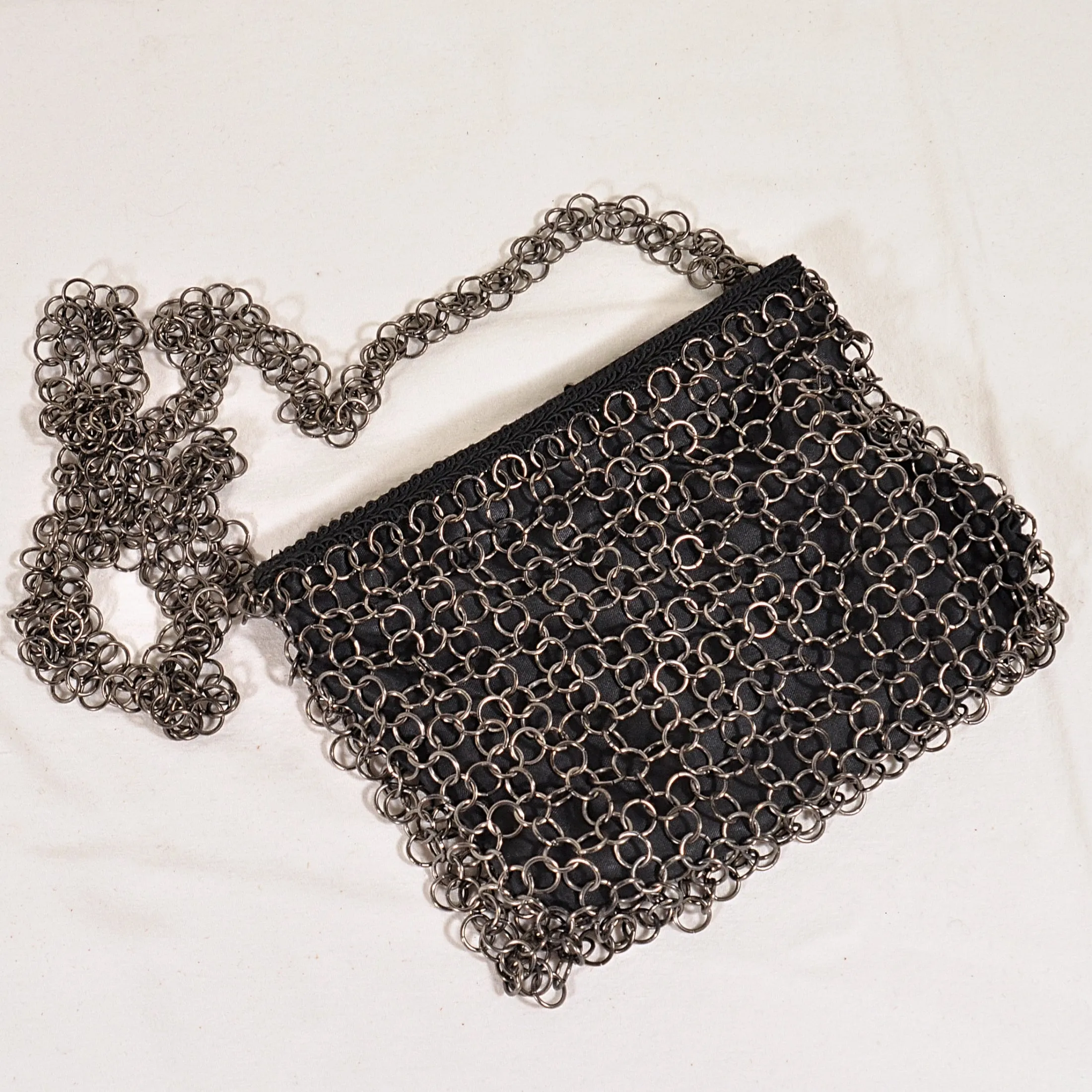 SOLD Chainmail Shoulder Bag, Small Goth Grunge Metal Purse