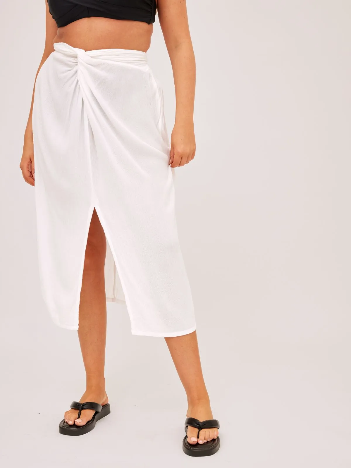 South Beach Cova Crinkle Sarong / Cream