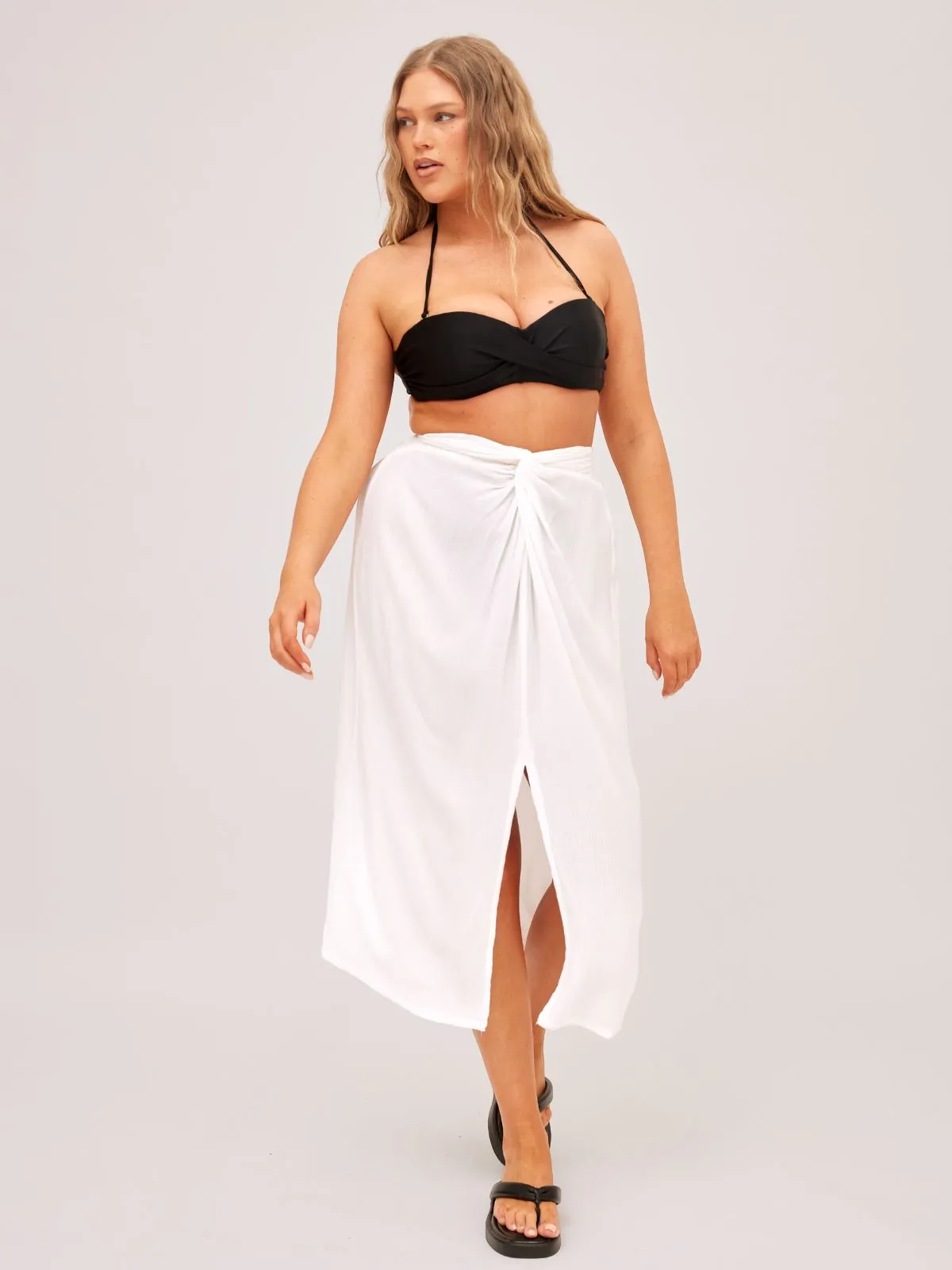 South Beach Cova Crinkle Sarong / Cream